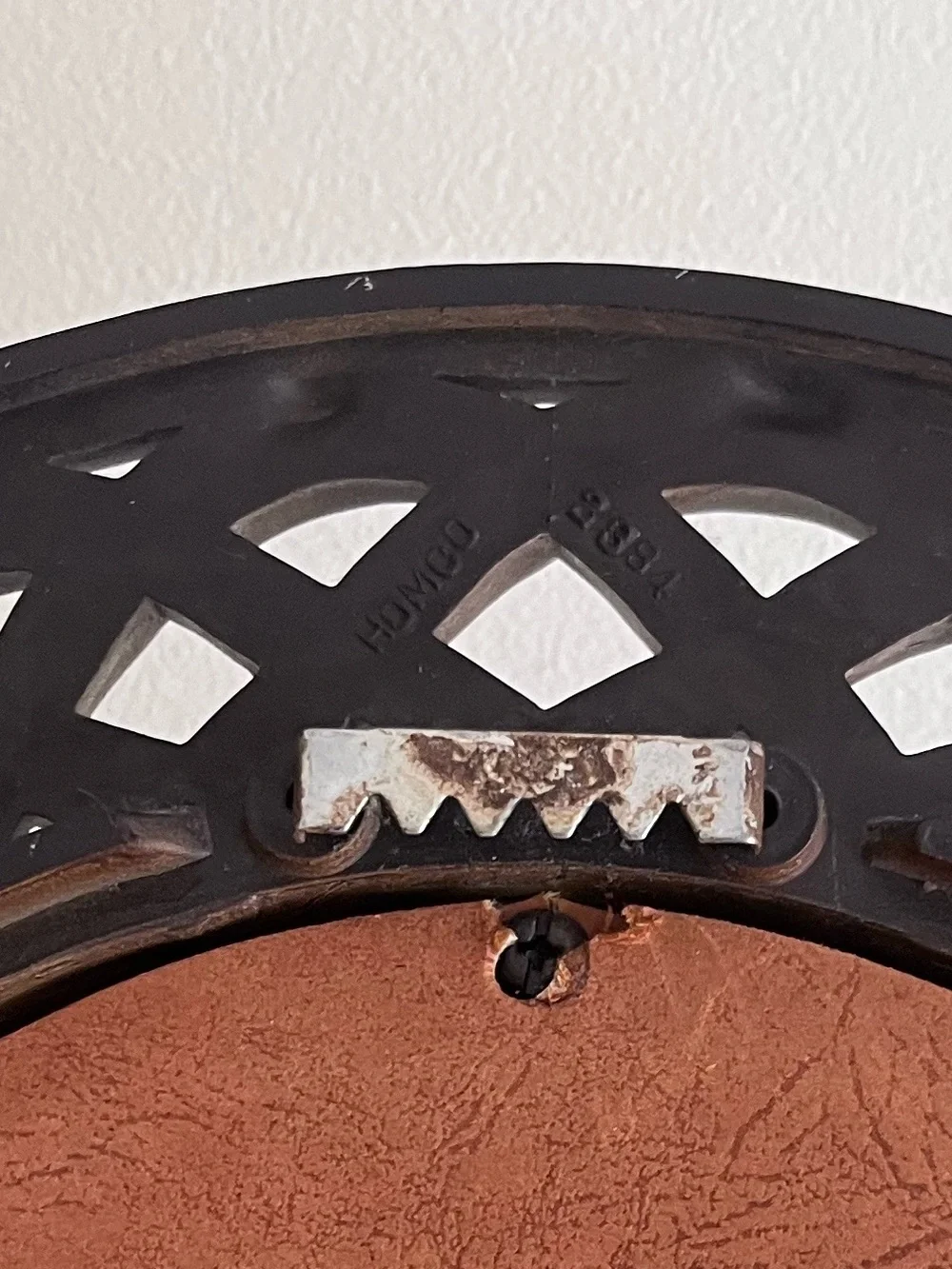 Homco Vintage Faux Wood Woven Oval Mirror